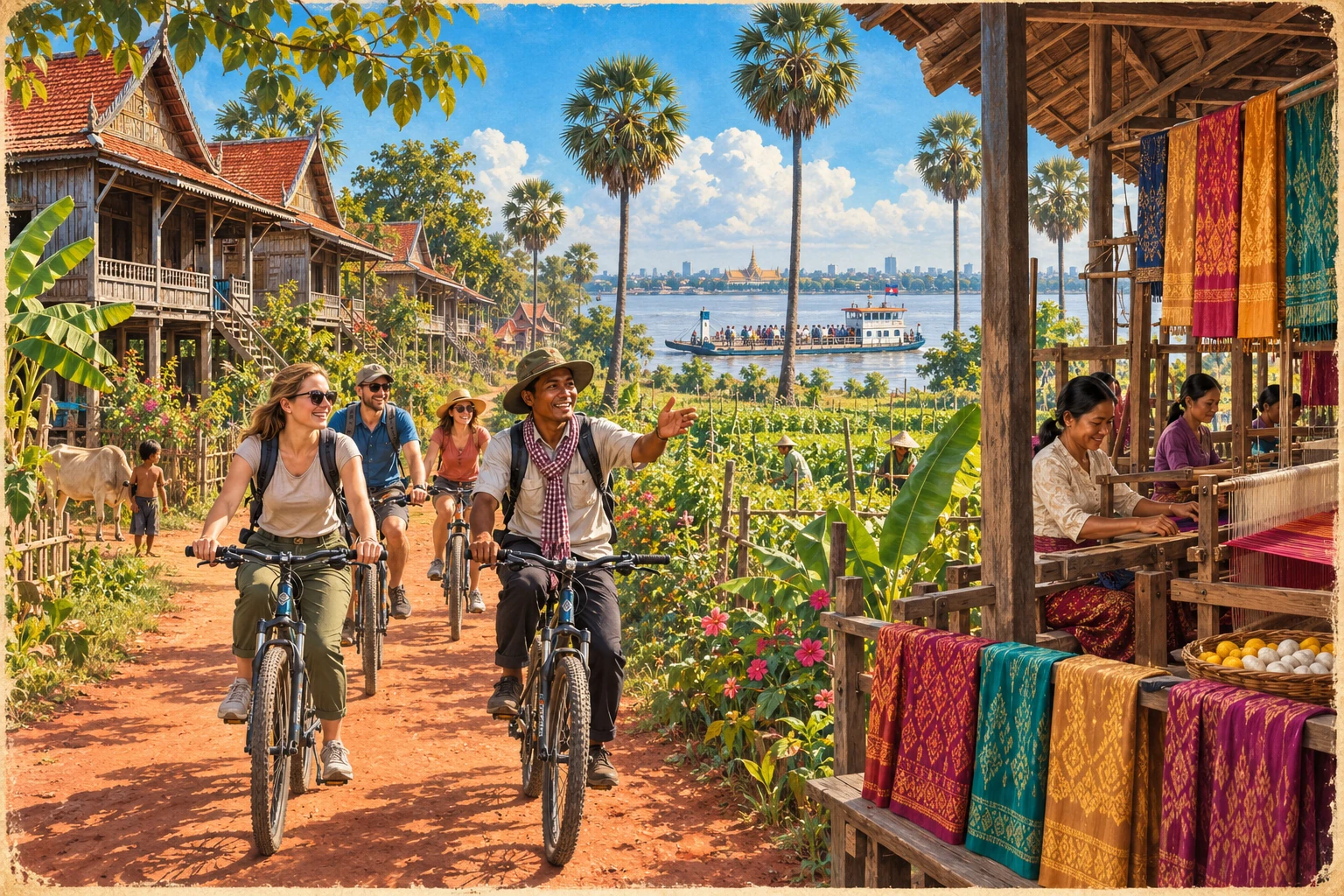 Illustrated Koh Dach Silk Island Cycling Tour