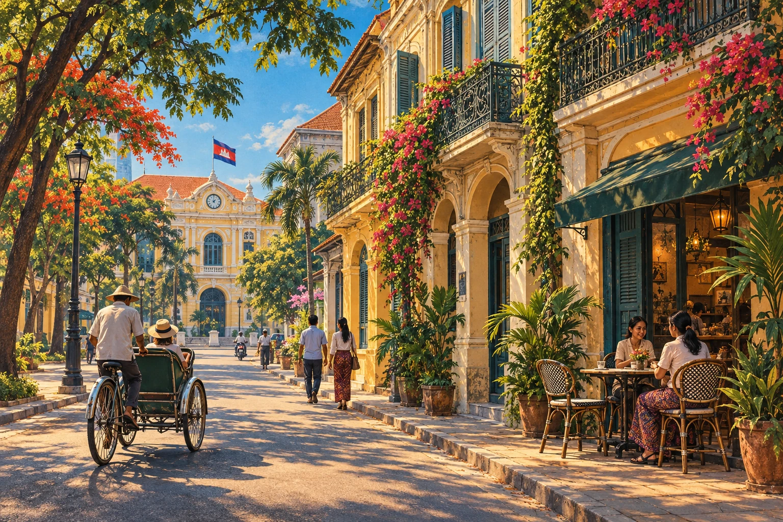 Illustrated Phnom Penh French Quarter