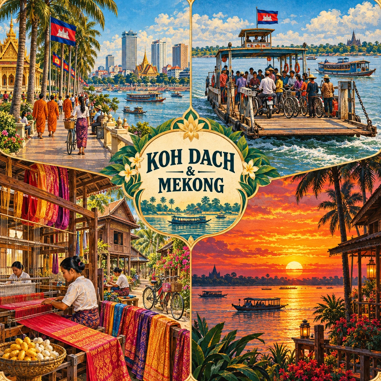 Illustrated Koh Dach And Mekong Route