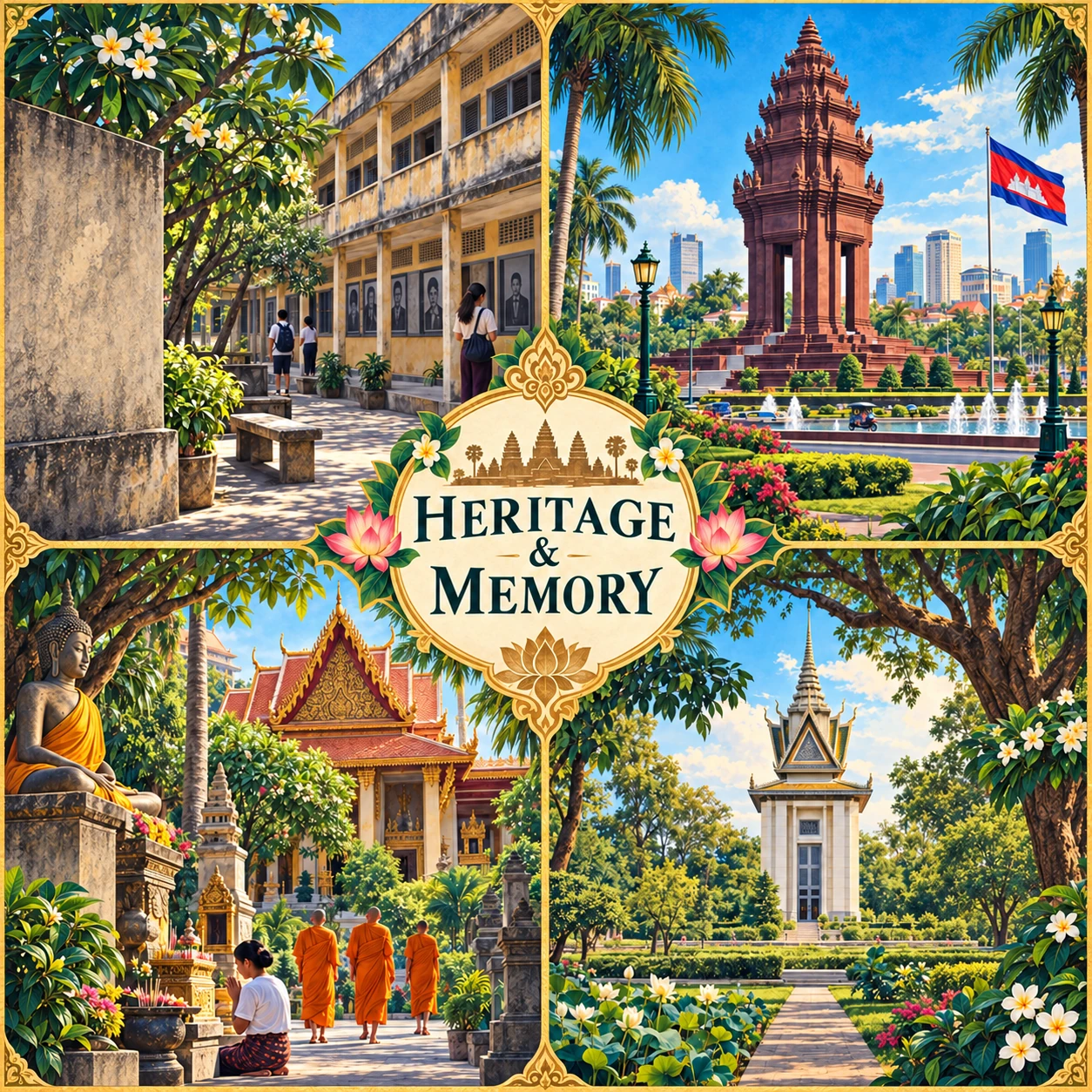 Illustrated Phnom Penh Heritage And Memory Route