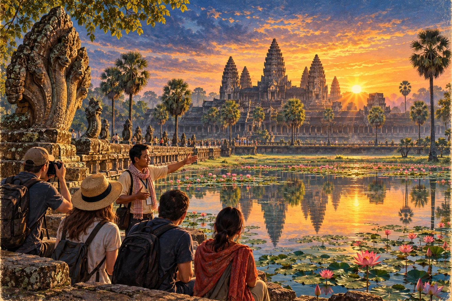 Illustrated Angkor Wat Sunrise Tour
