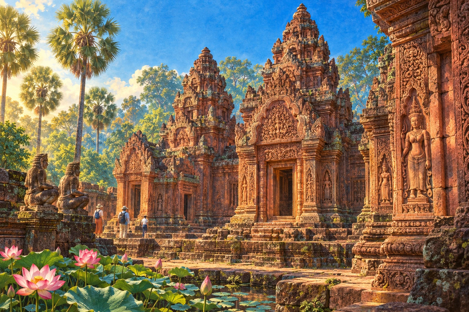 Illustrated view of Banteay Srei