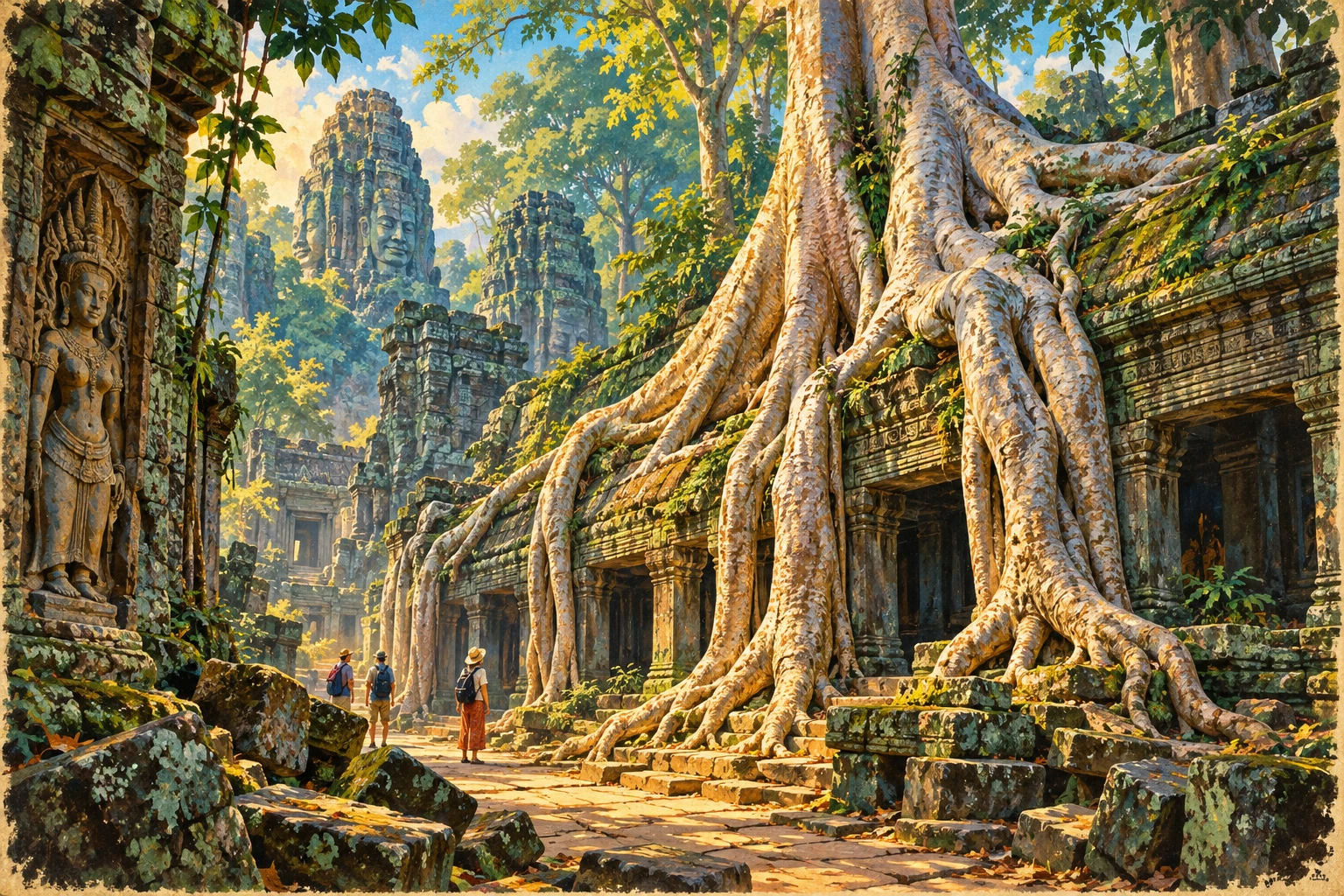 Illustrated view of Ta Prohm