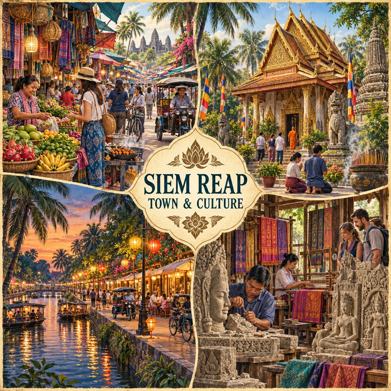 Illustrated Siem Reap Town And Culture Route