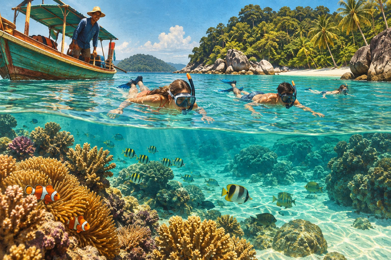 Illustrated Sihanoukville Island Snorkeling Tour