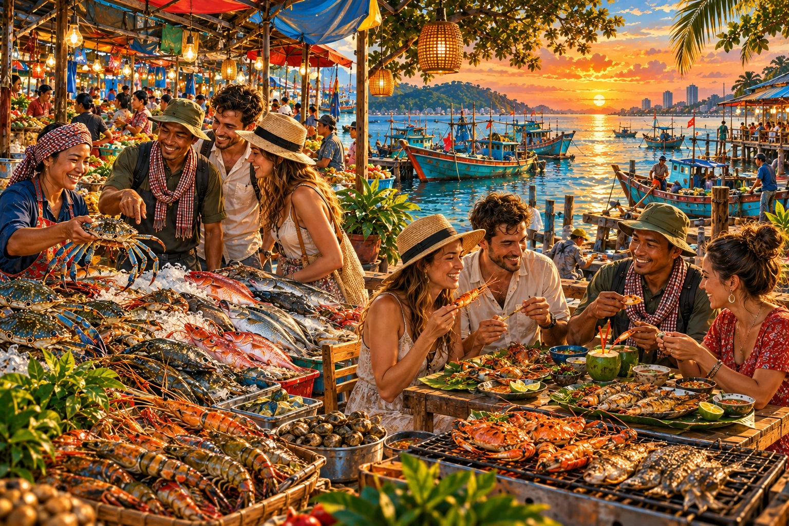Illustrated Sihanoukville Seafood And Market Tour