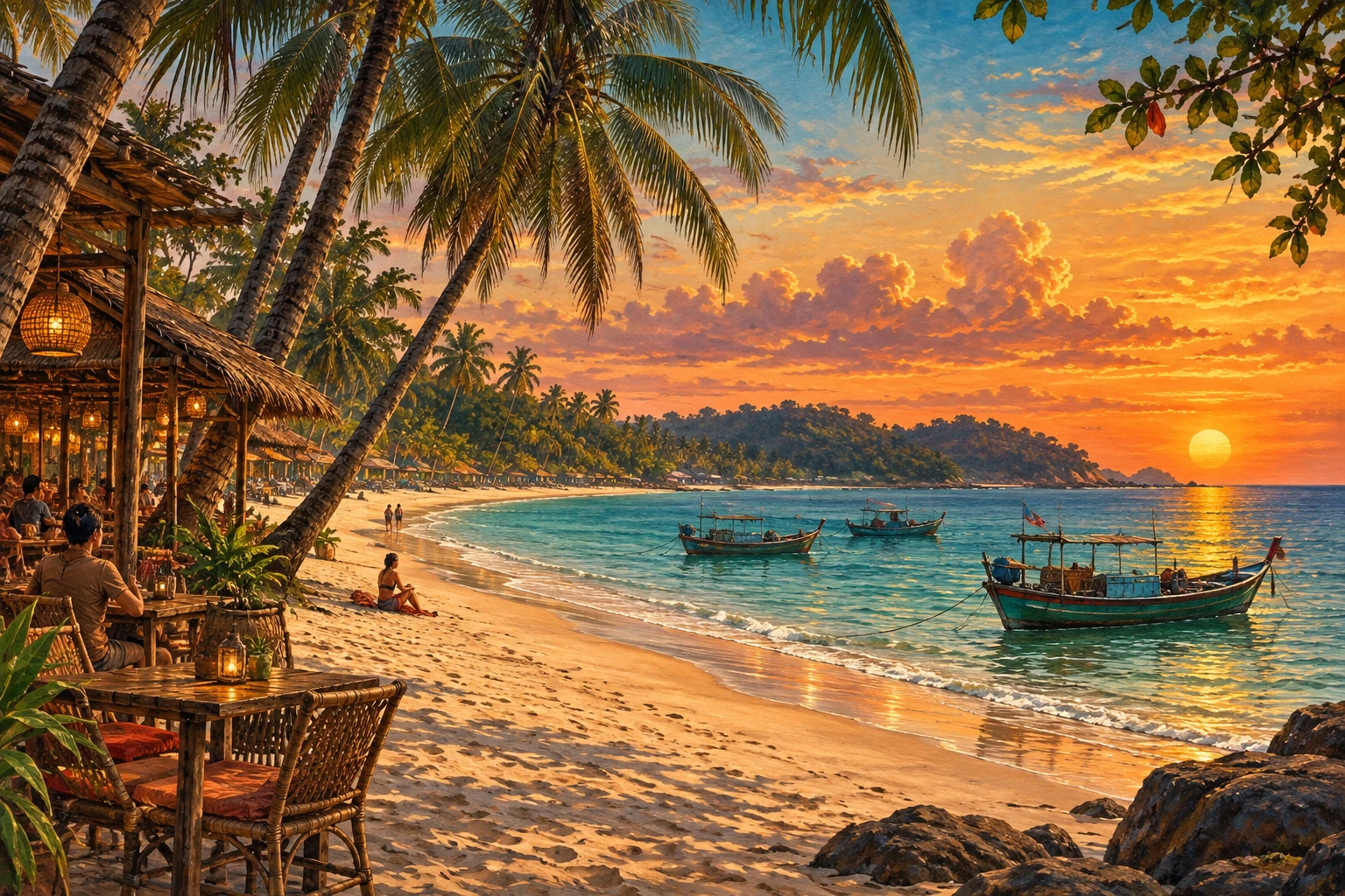 Illustrated view of Otres Beach
