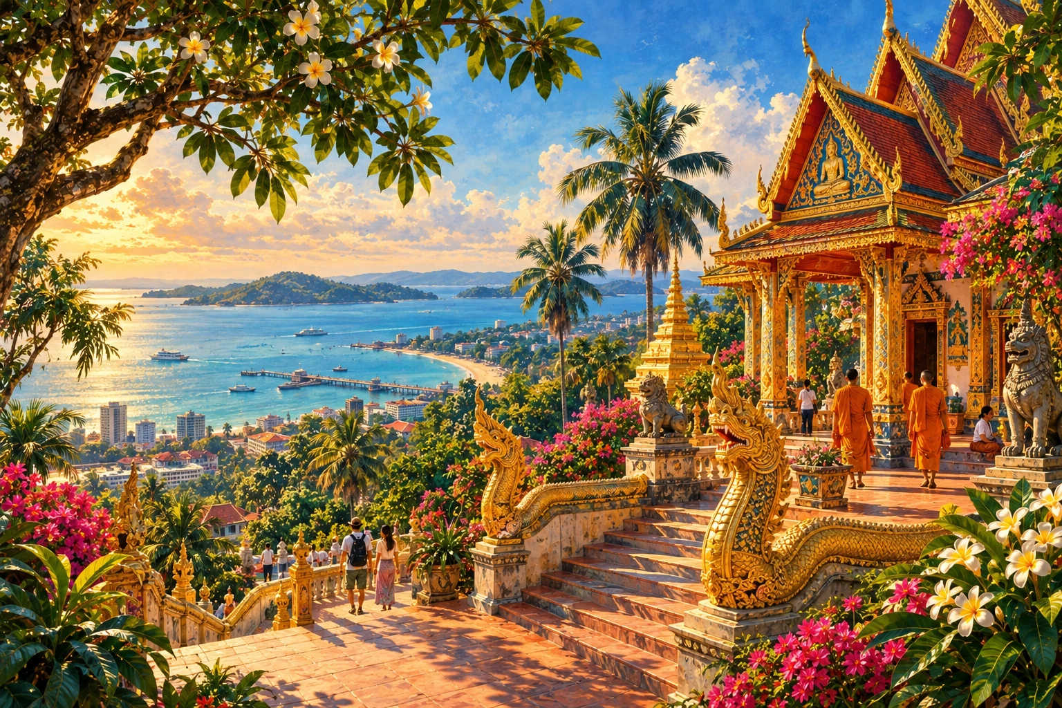 Illustrated view of Wat Leu