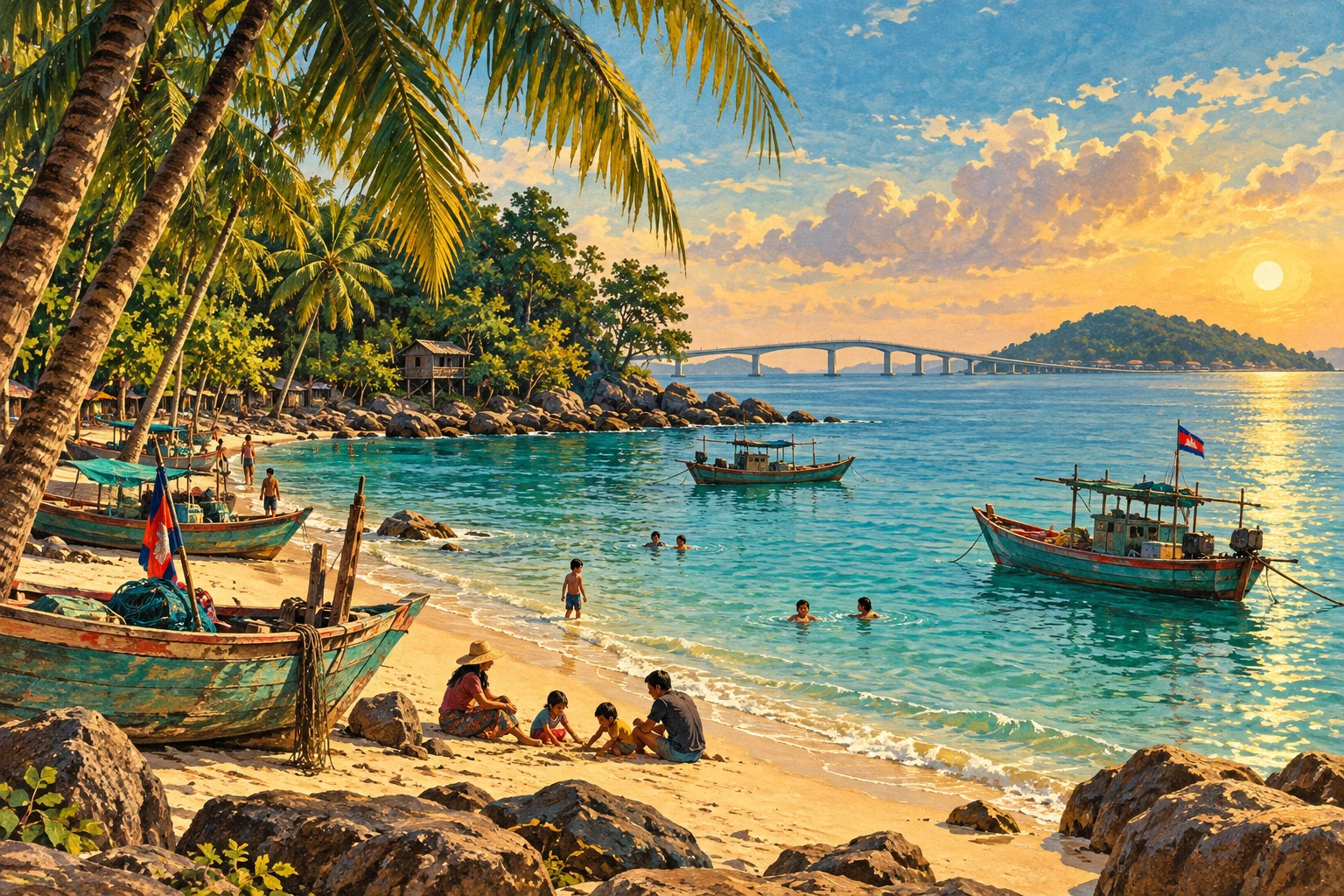 Illustrated Hawaii Beach