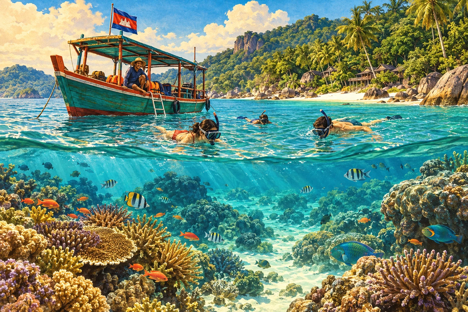 Illustrated Koh Rong Snorkeling Tour