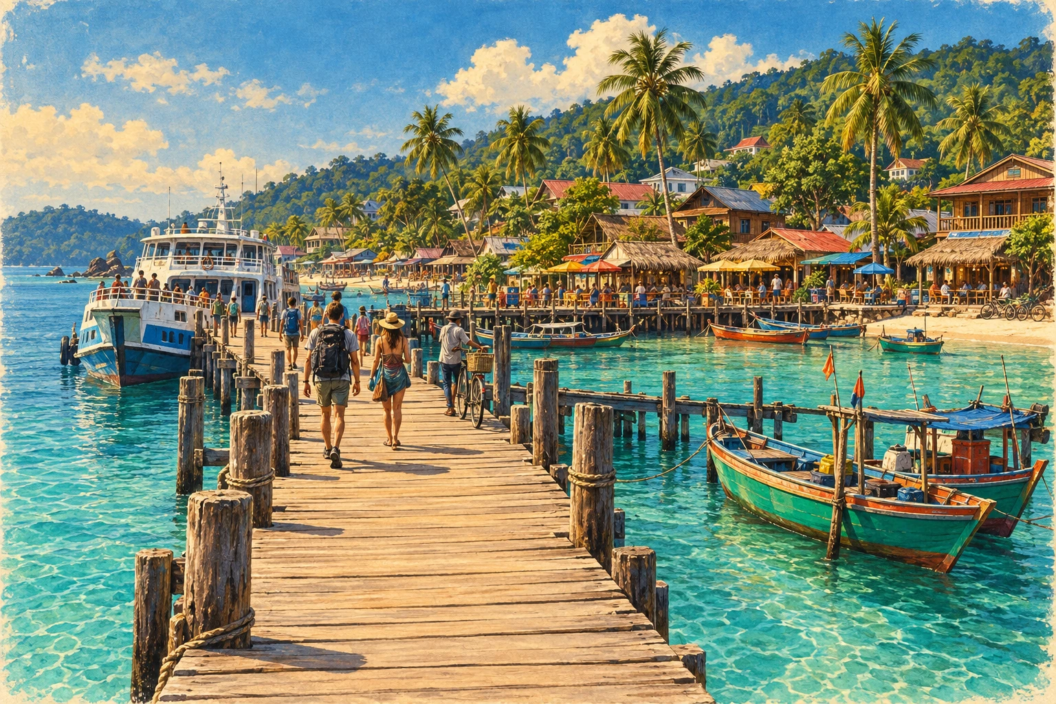 Illustrated view of Koh Touch Village