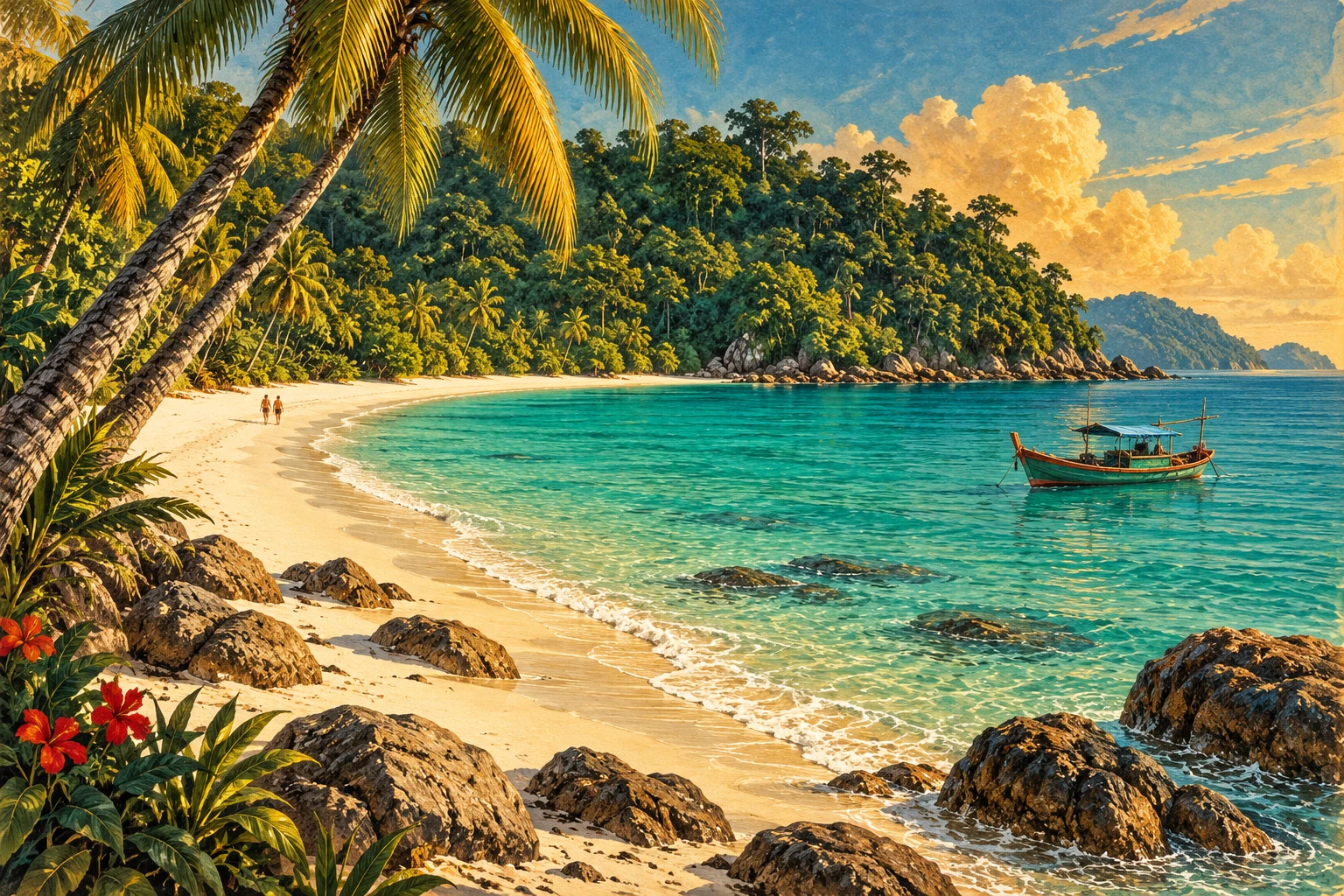 Illustrated view of Lonely Beach