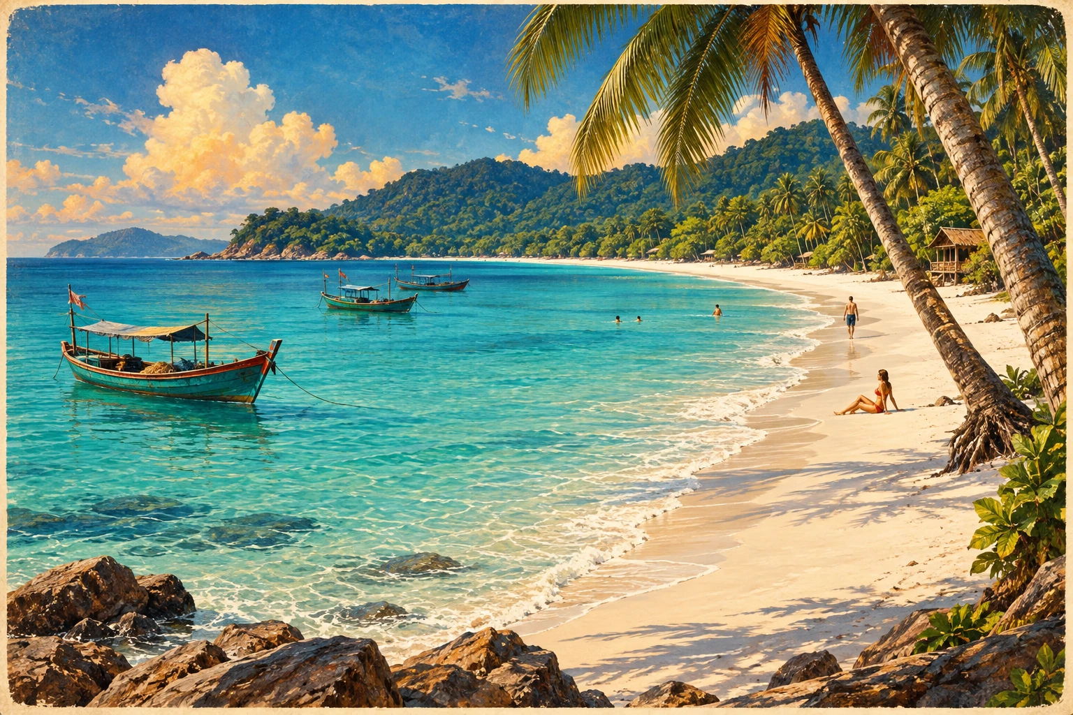 Illustrated view of Long Set Beach