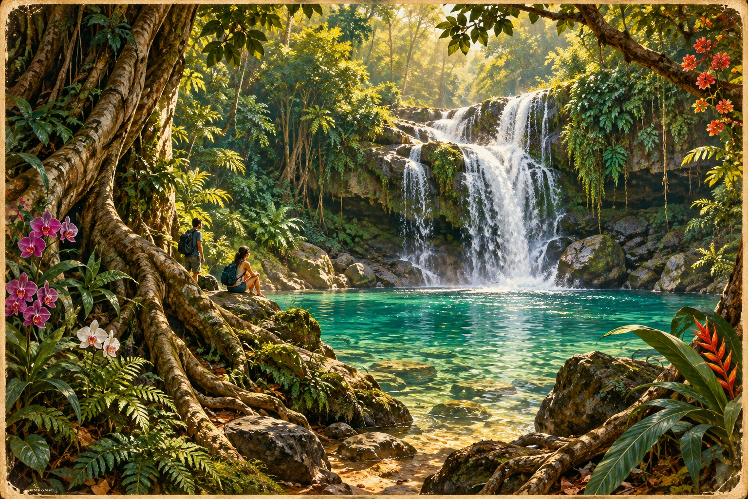 Illustrated Koh Rong Waterfall