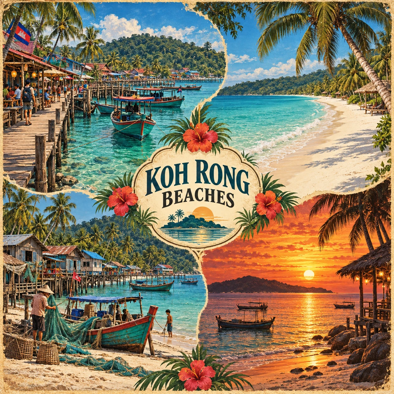 Illustrated Classic Koh Rong Beaches Route