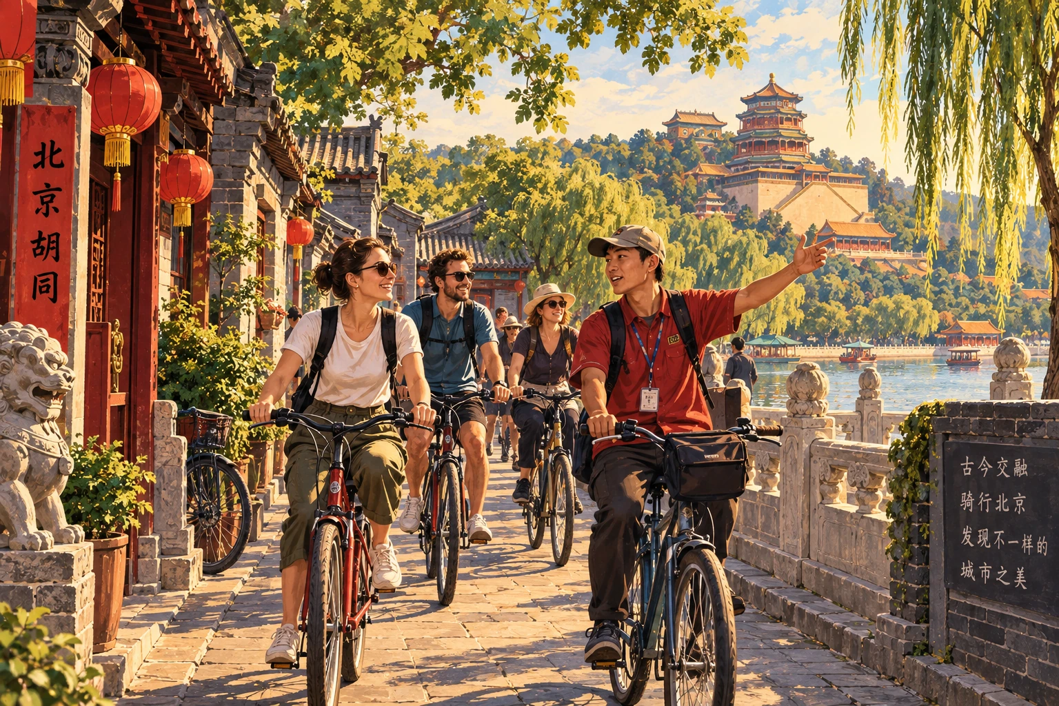 Illustrated Beijing city bike tour in Beijing, China
