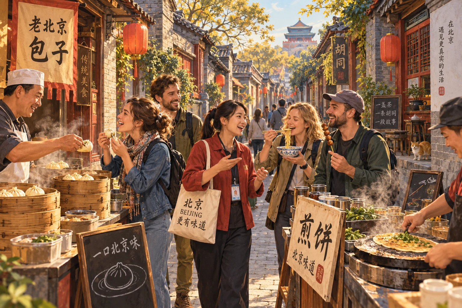 Illustrated Beijing hutong food tour in Beijing, China