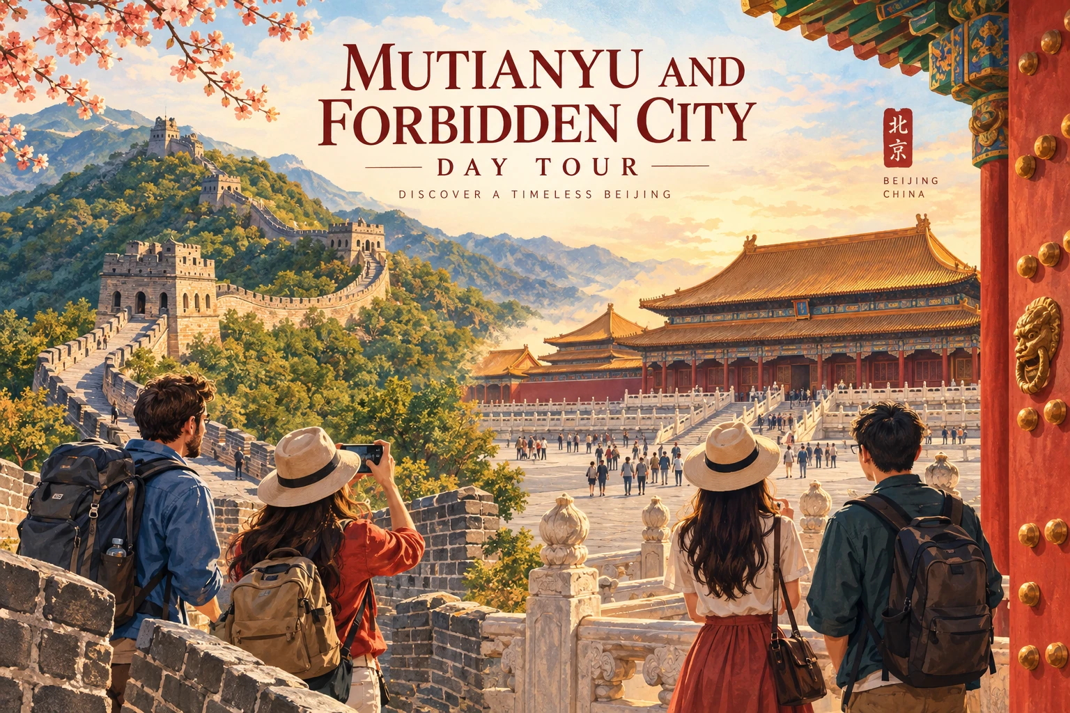 Illustrated Mutianyu and Forbidden City tour in Beijing, China
