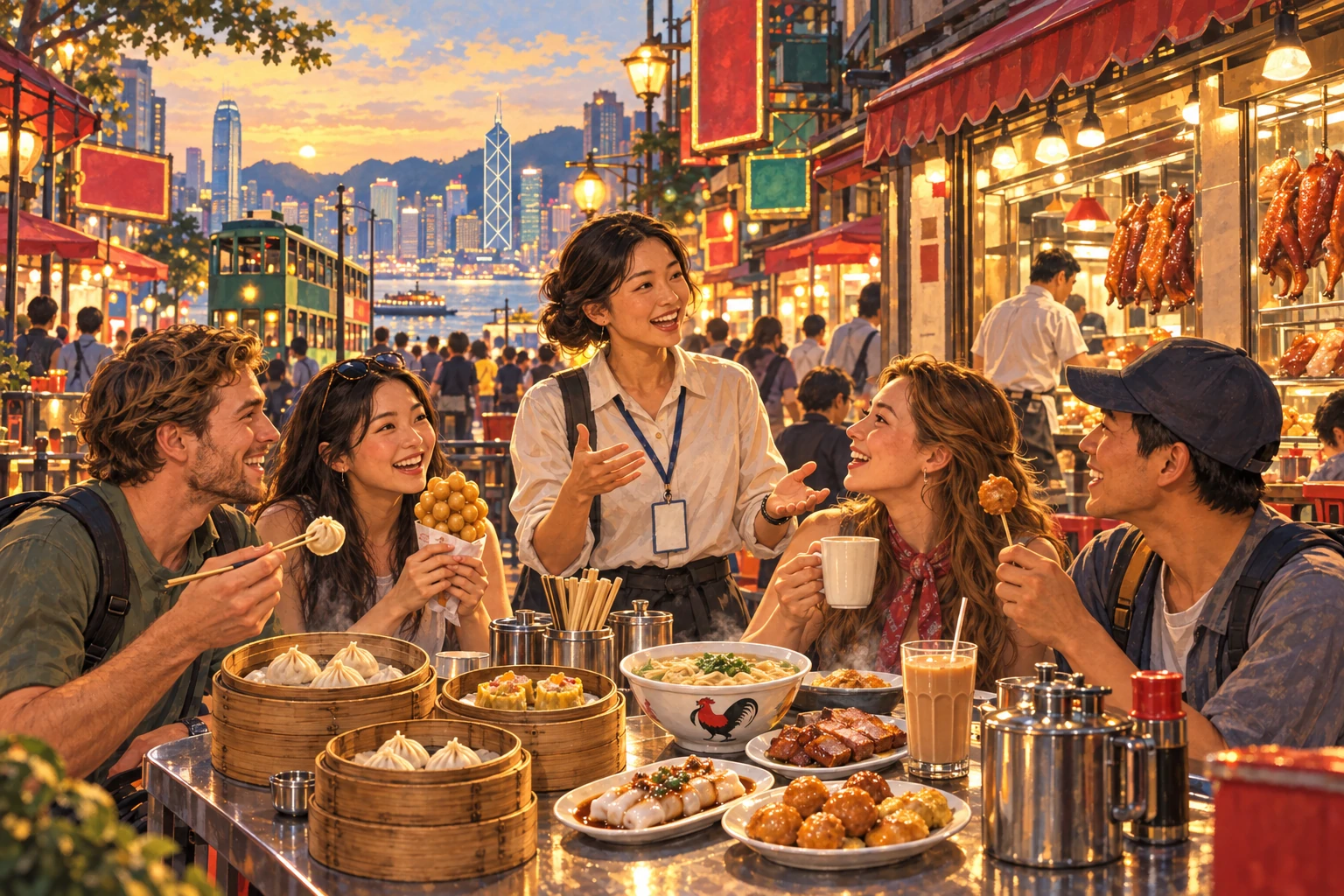 Illustrated Hong Kong local food tour in Hong Kong, China