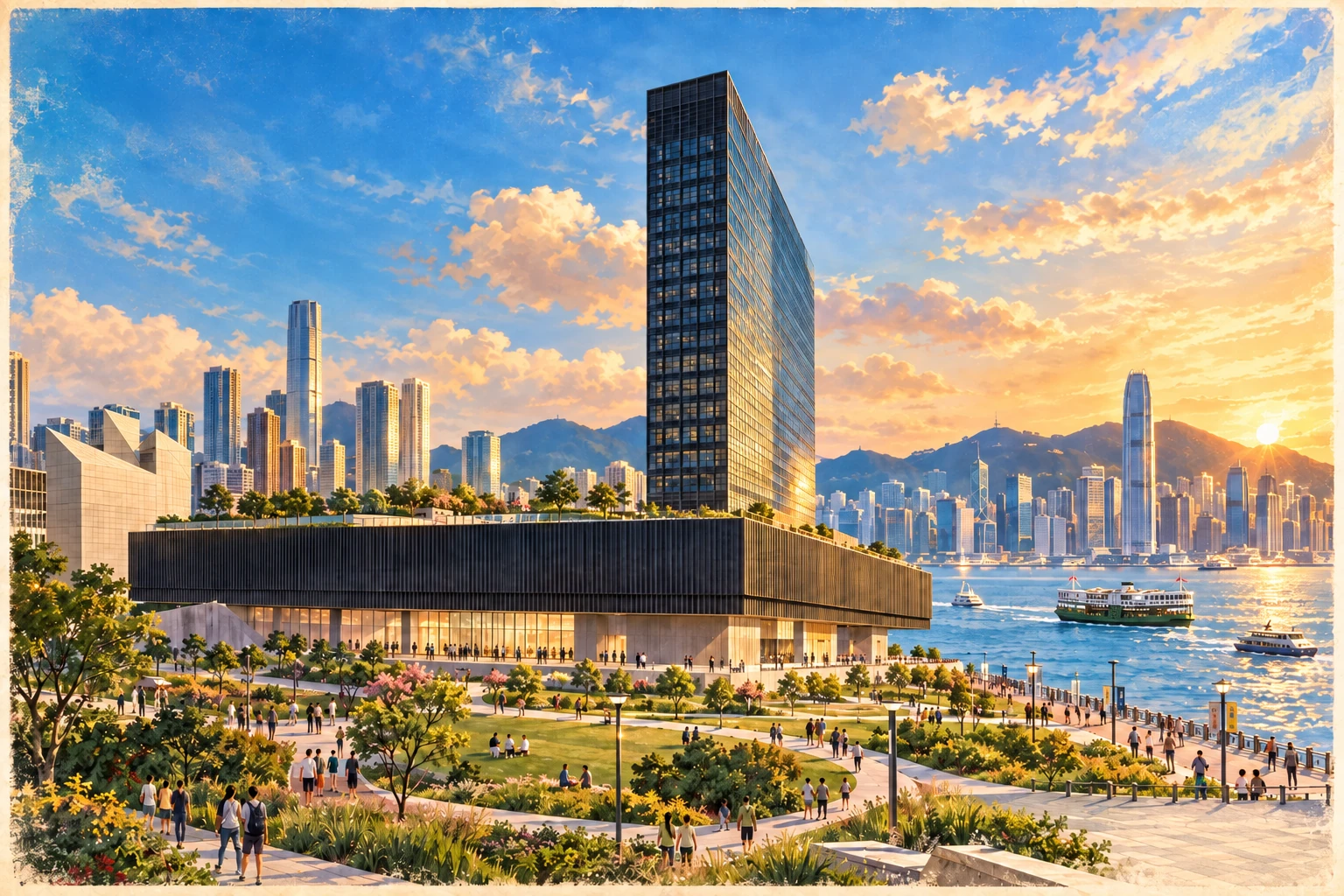 Illustrated M+ Museum in Hong Kong, China