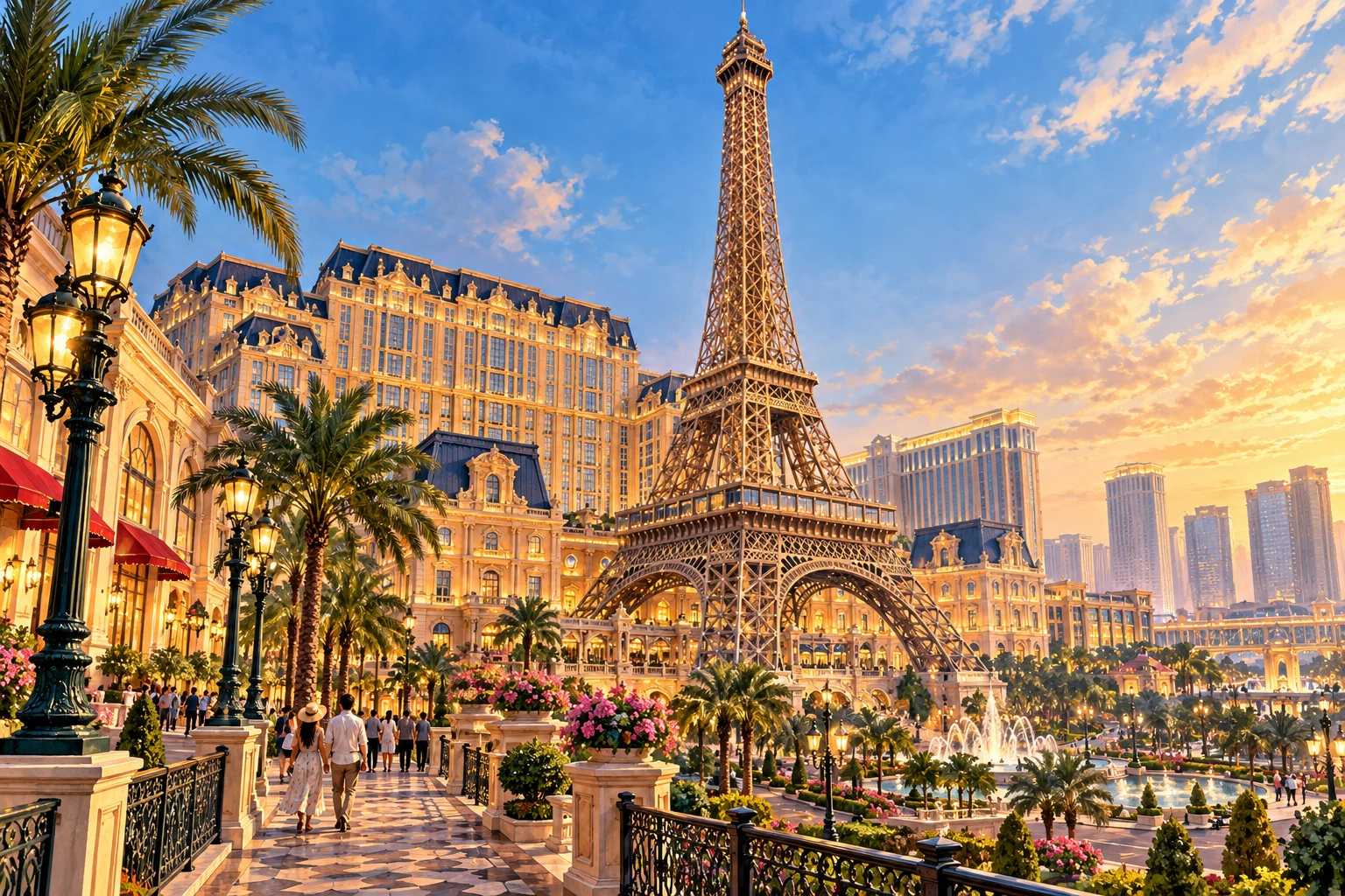 Illustrated Eiffel Tower at The Parisian Macao in Macau, China