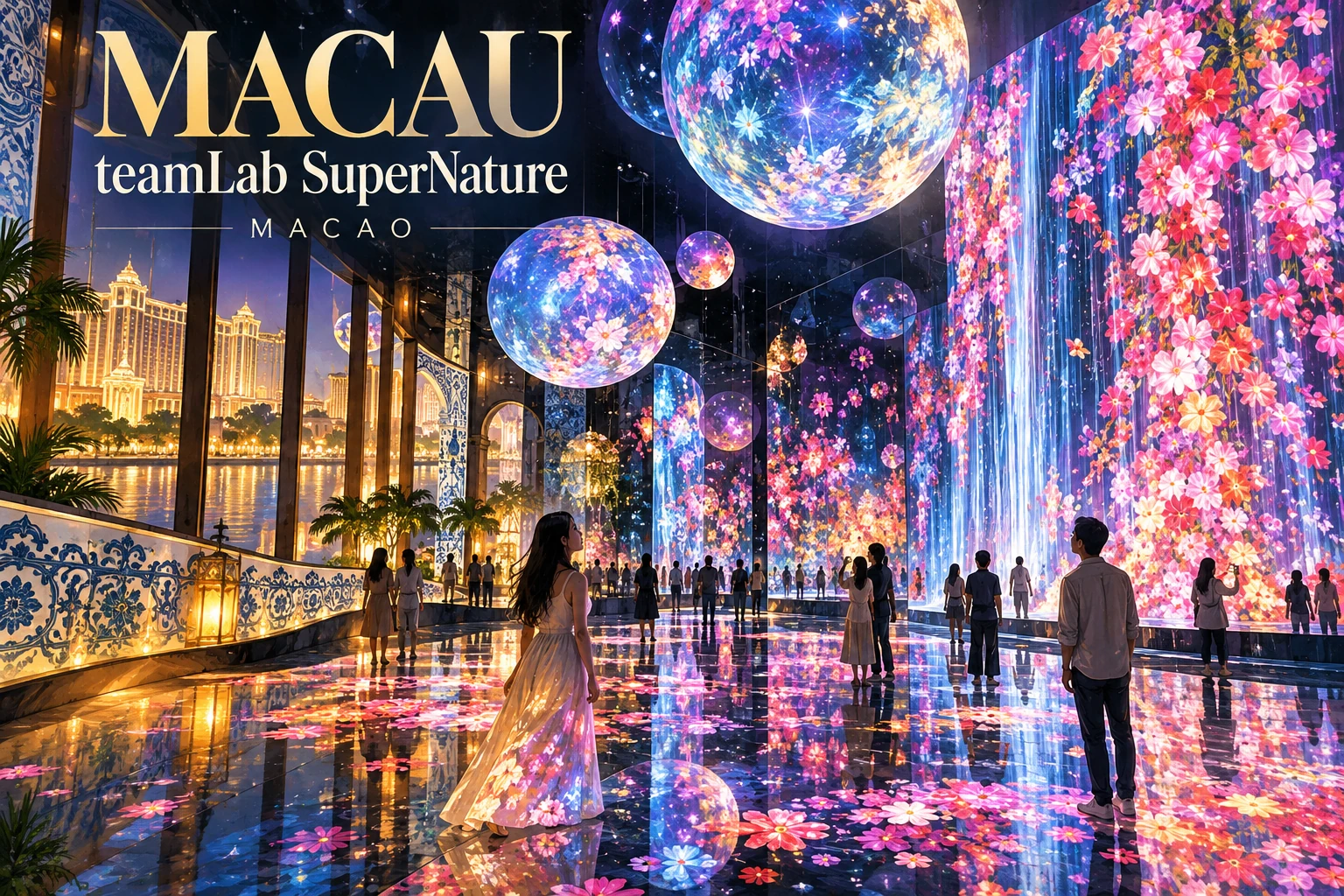 Illustrated teamLab SuperNature Macao in Macau, China