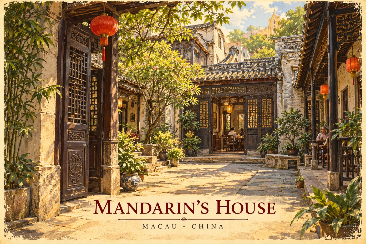 Illustrated Mandarin's House in Macau, China