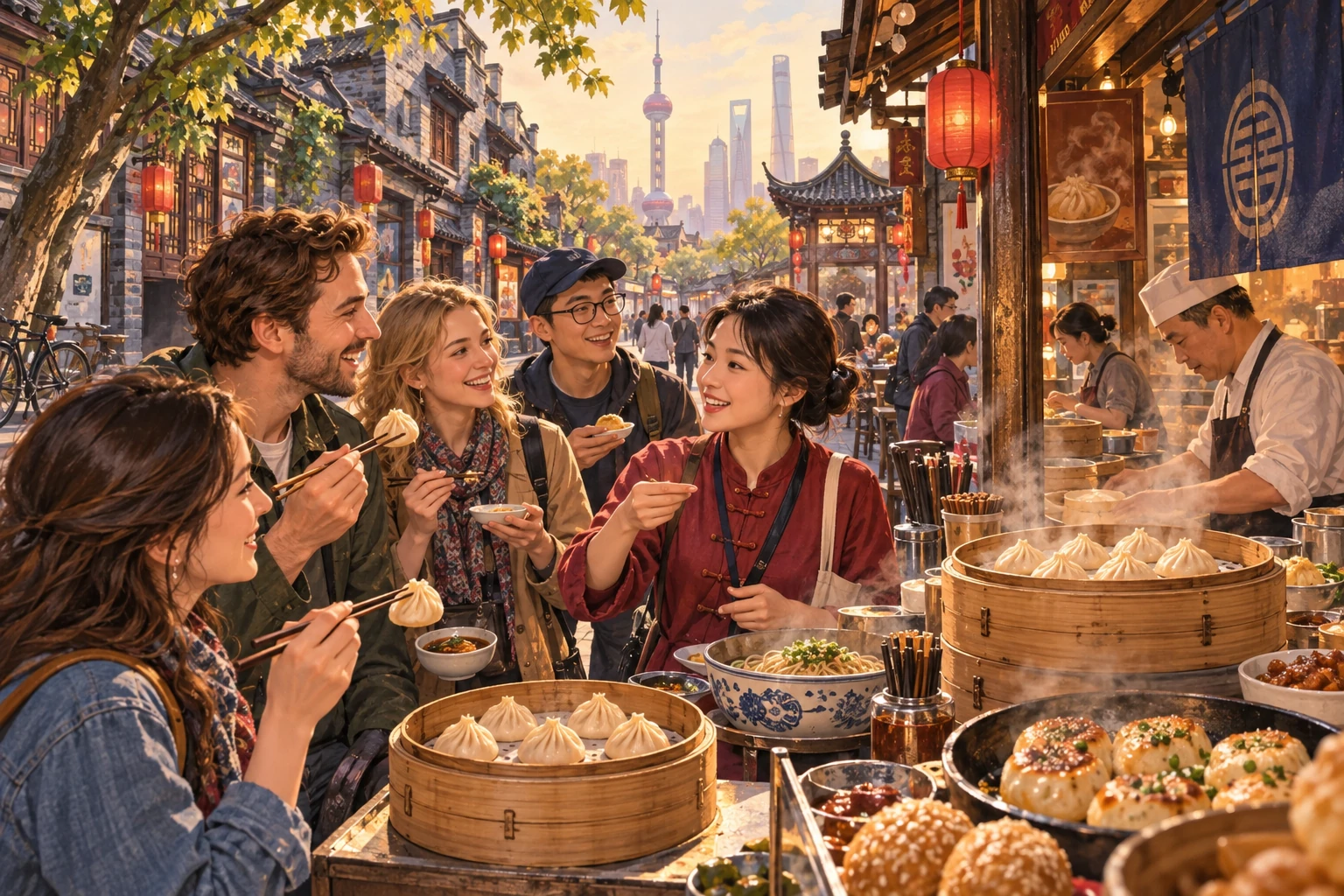 Illustrated Shanghai local food tour in Shanghai, China