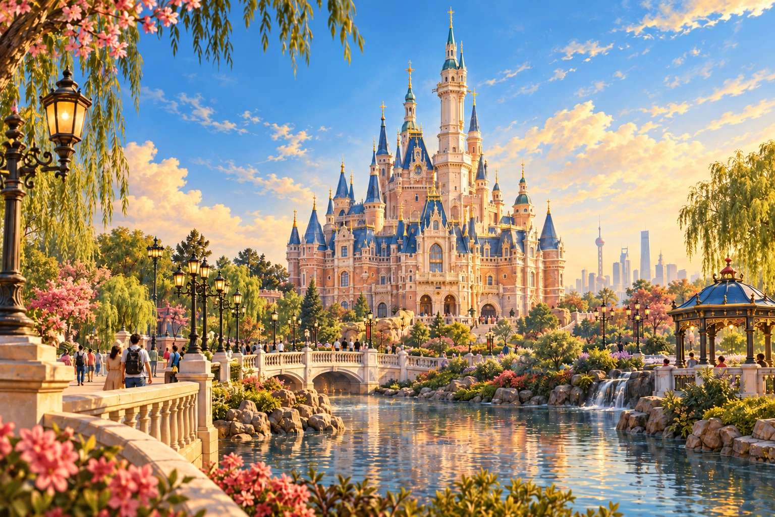 Illustrated Shanghai Disneyland in Shanghai, China