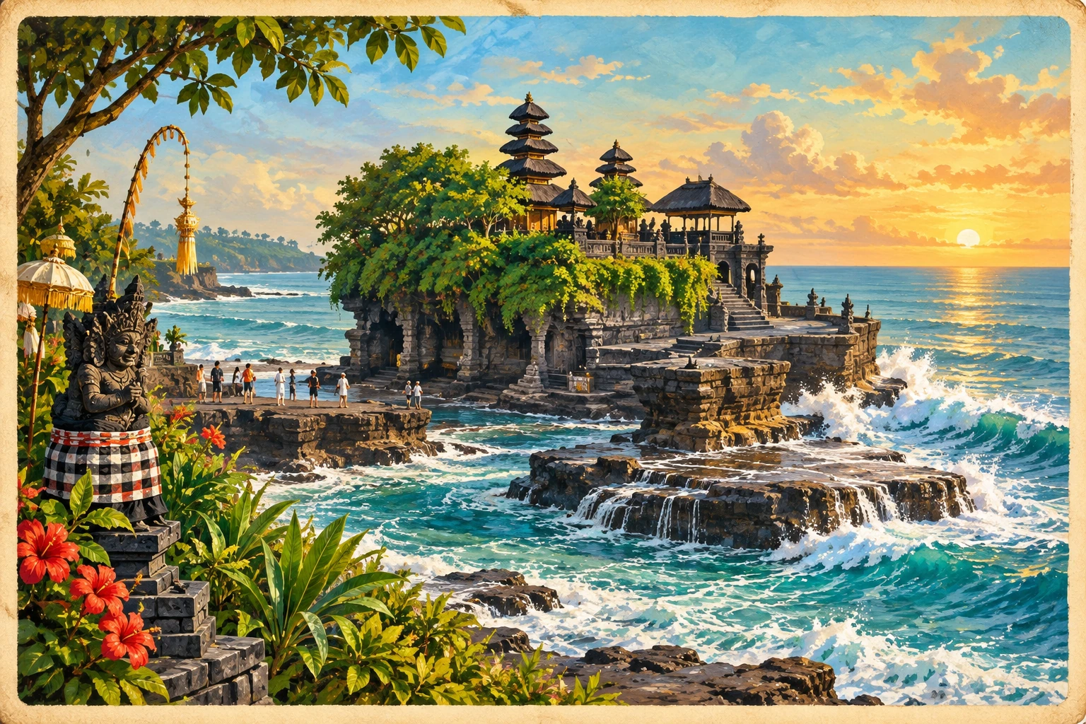 Illustrated Tanah Lot Temple