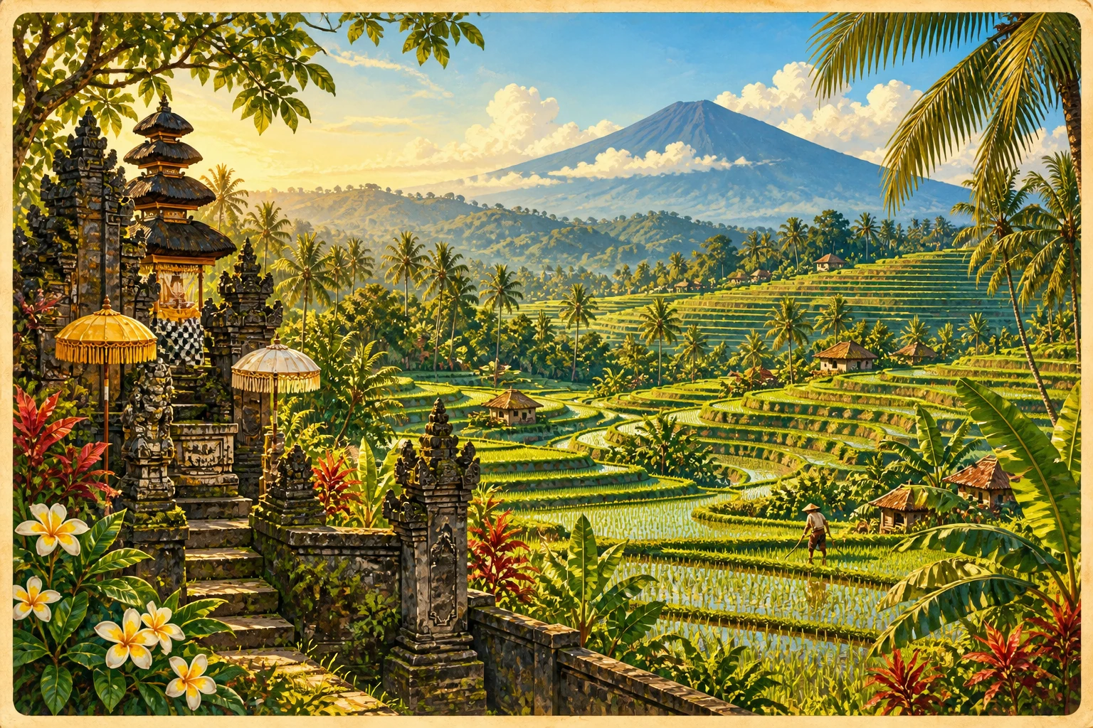 Illustrated Jatiluwih Rice Terraces