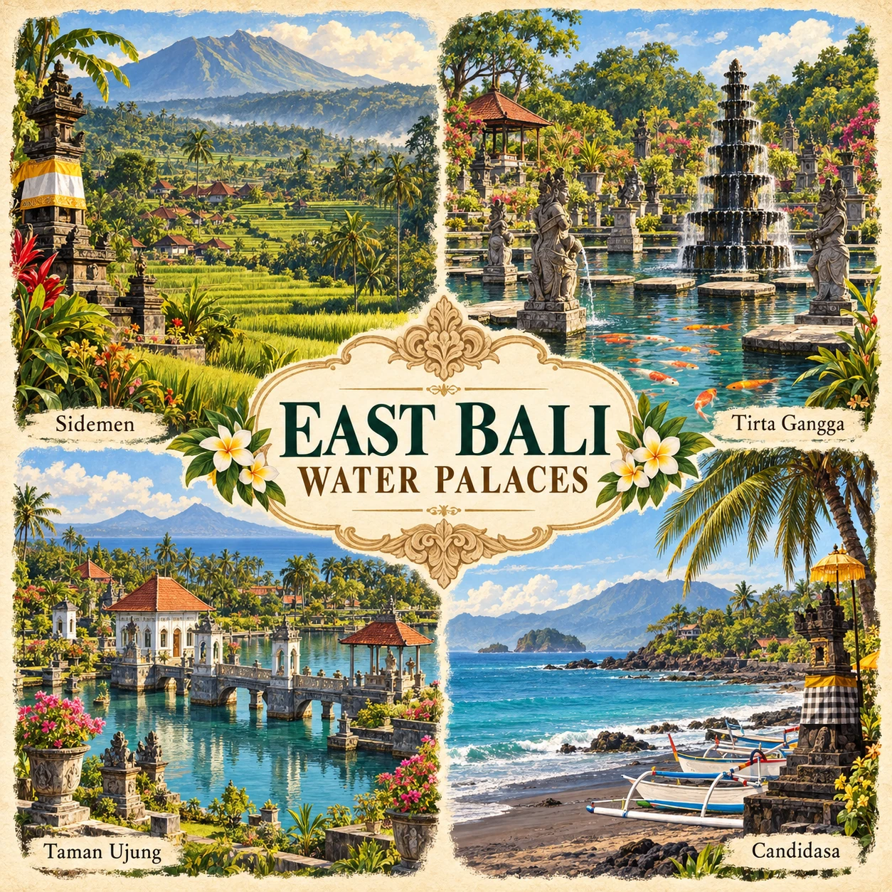 Illustrated East Bali Water Palaces route