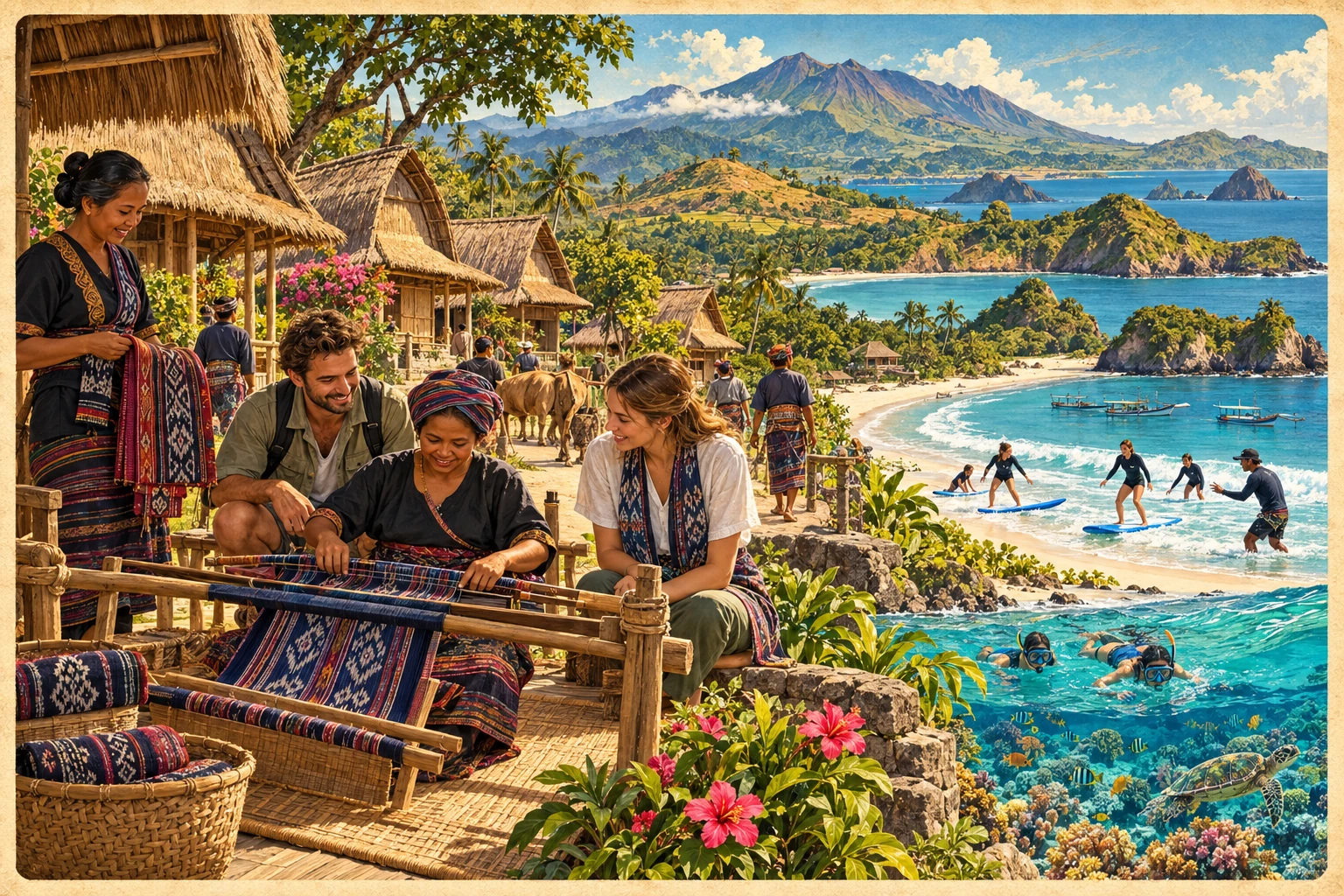 Illustrated Learn about Sasak village culture experience