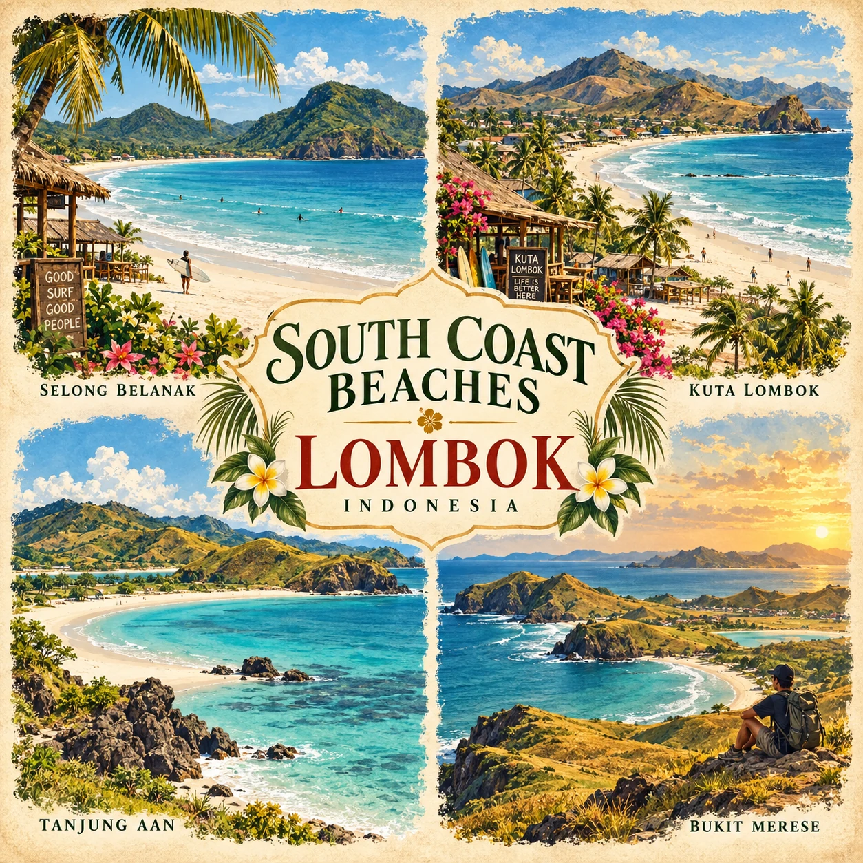 Illustrated South Coast Beaches route