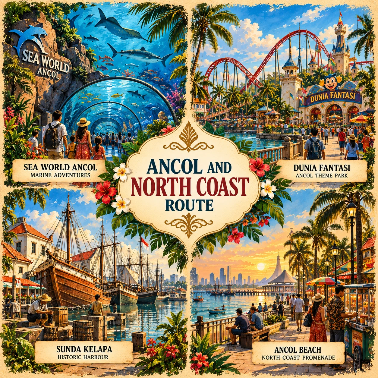 Illustrated Ancol & North Coast route