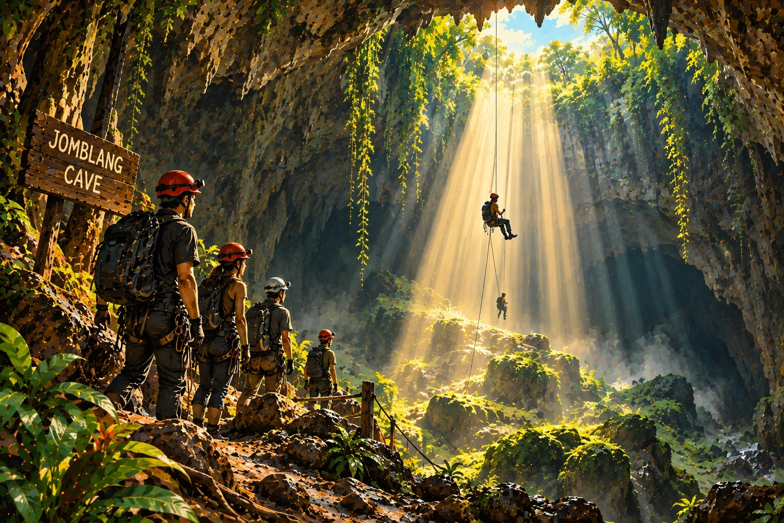 Illustrated Discover Jomblang Cave experience