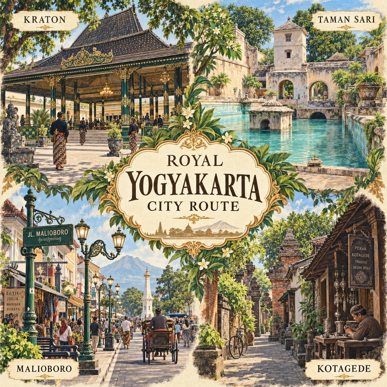 Illustrated Royal Yogyakarta City route