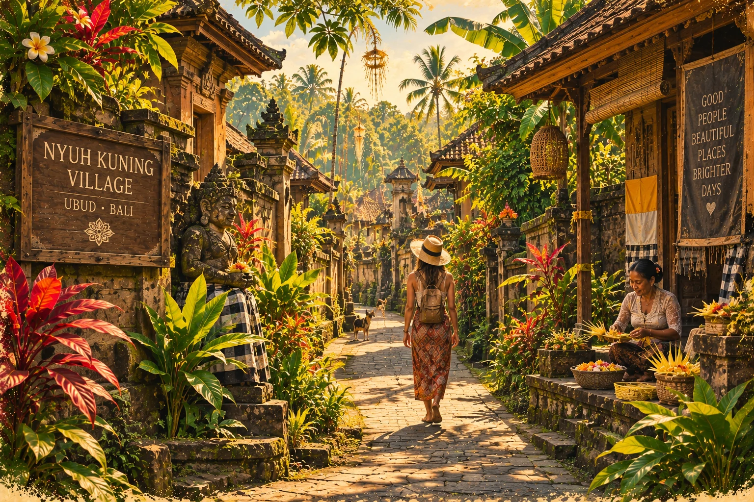 Illustrated Nyuh Kuning Village