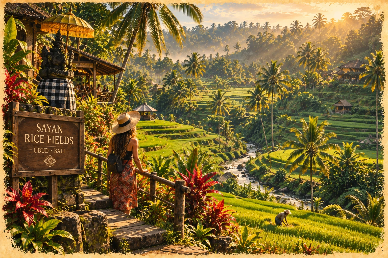 Illustrated Sayan Rice Fields