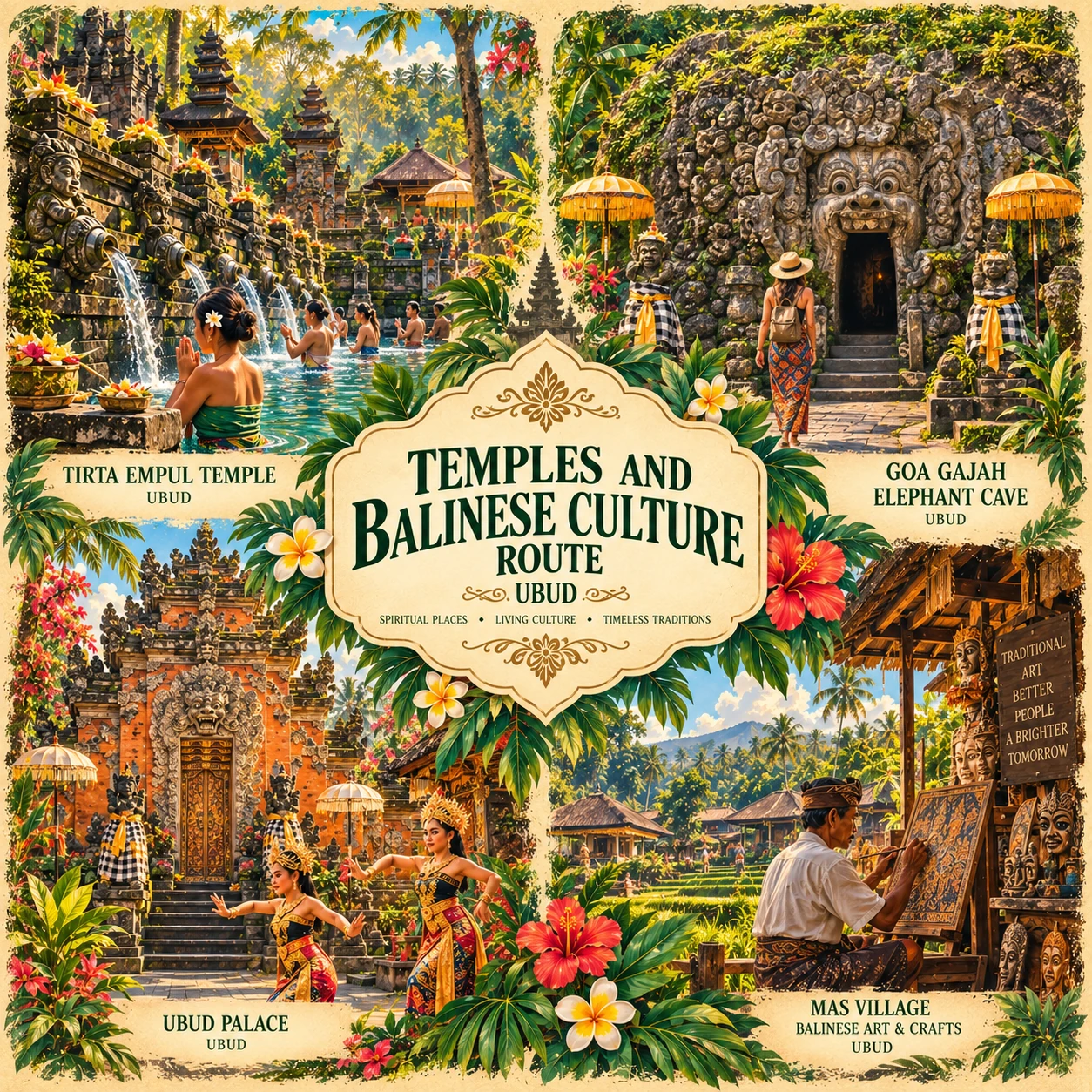 Illustrated Temples & Balinese Culture route
