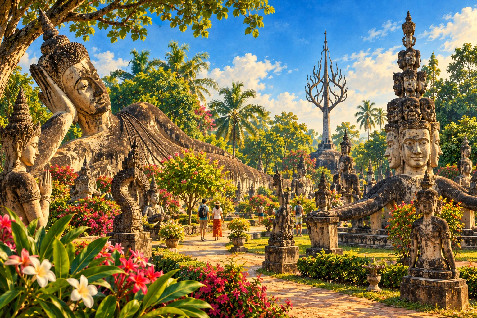 Illustrated view of Buddha Park