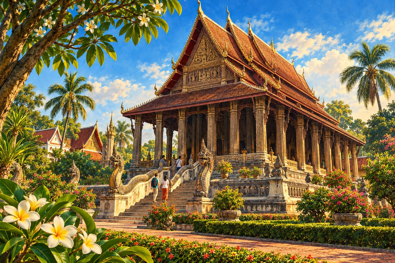 Illustrated view of Haw Pha Kaew