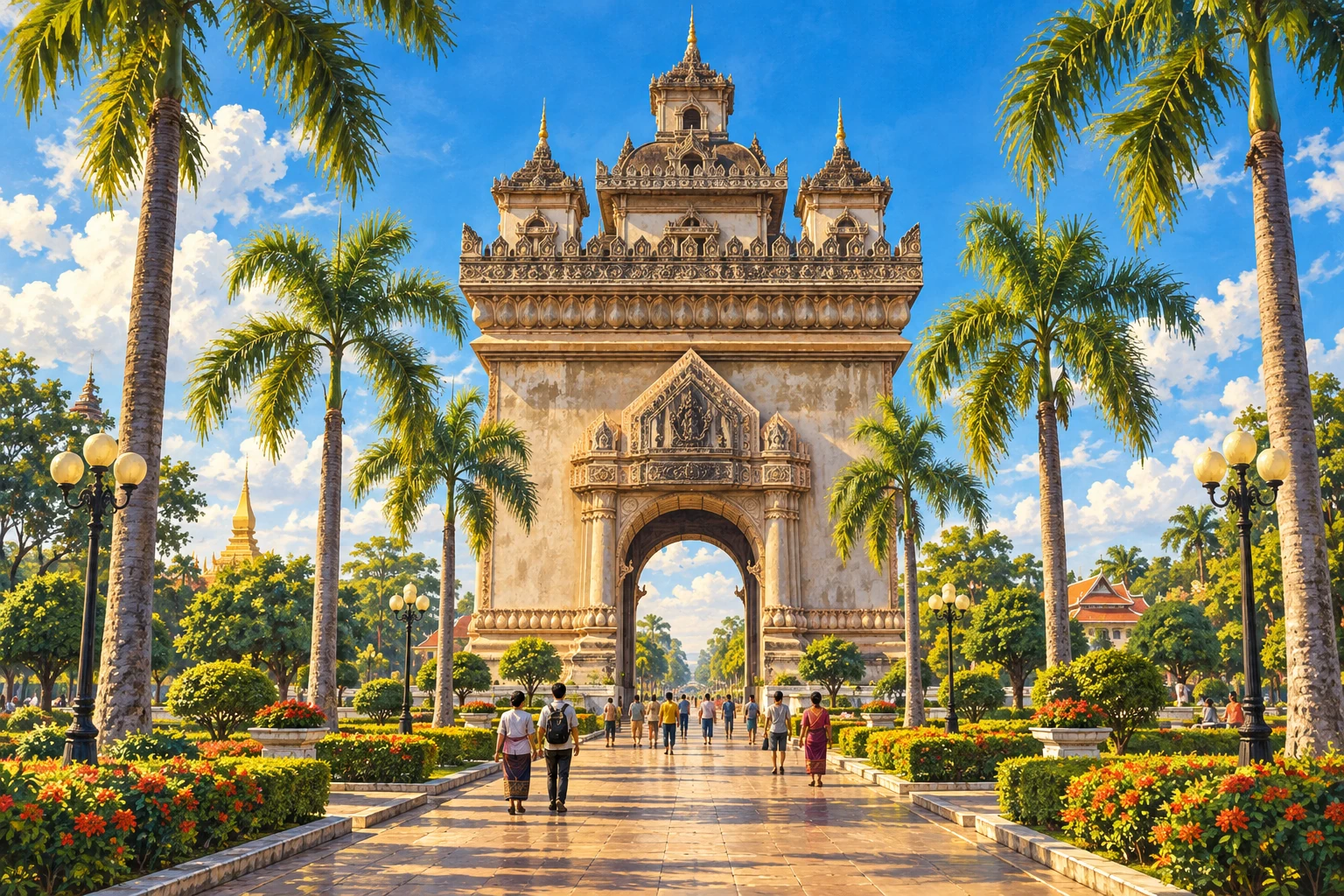 Illustrated view of Patuxai