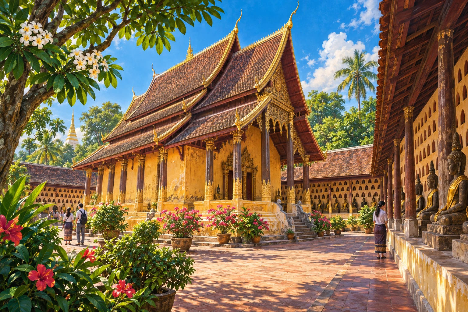 Illustrated view of Wat Si Saket