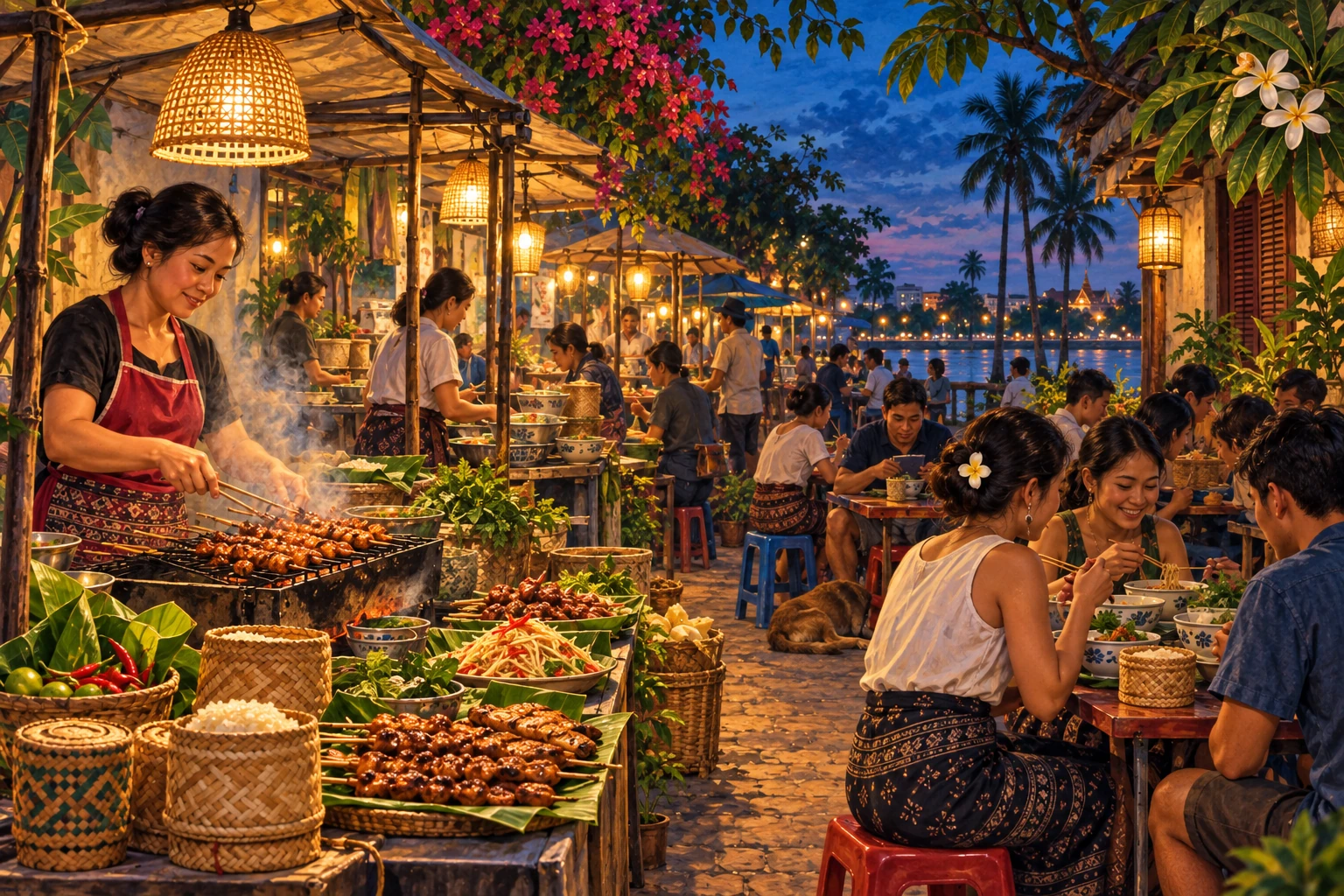 Illustrated Ban Anou Night Market