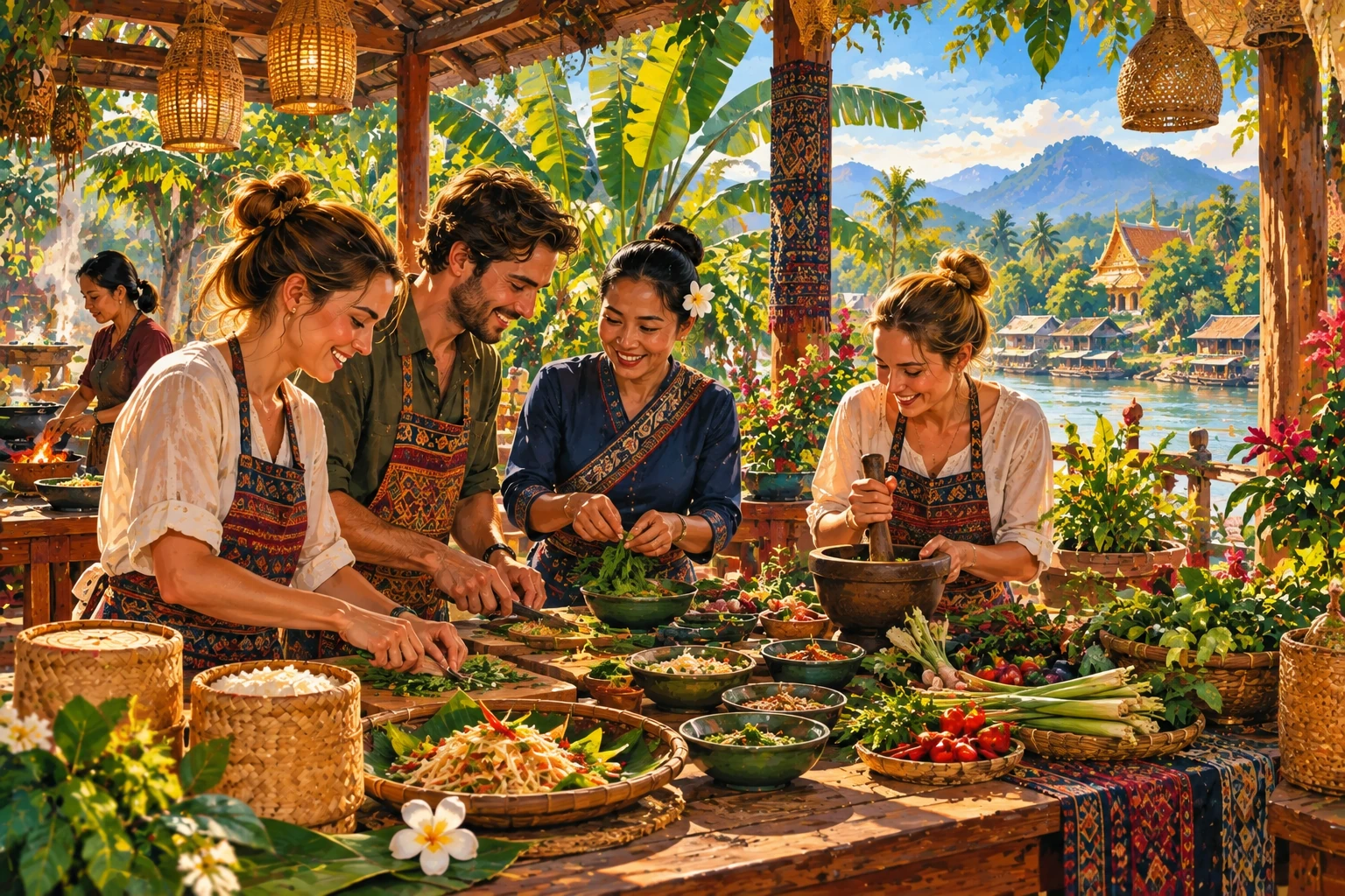 Illustrated Lao Cooking Class And Market Tour