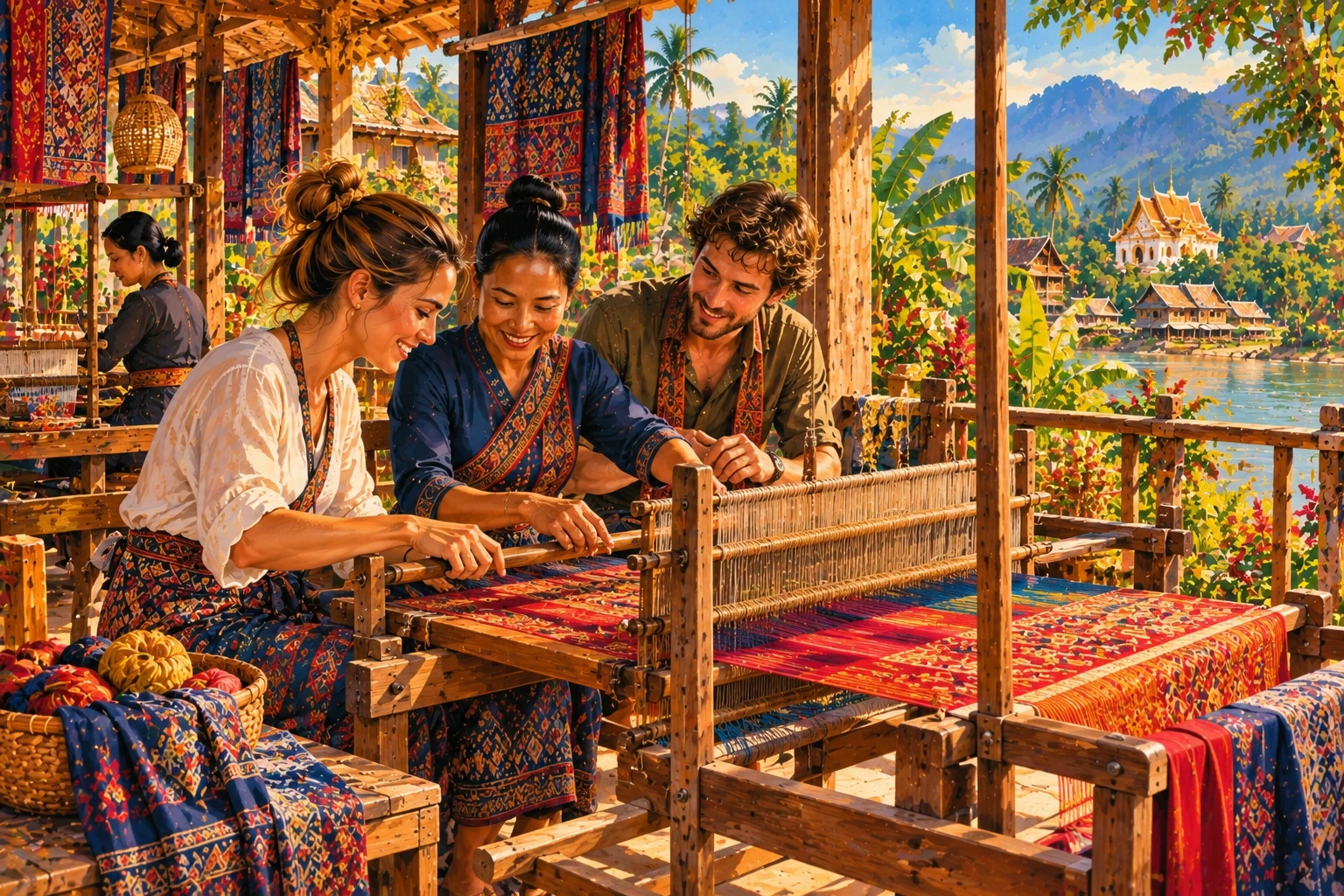 Illustrated Lao Weaving Workshop