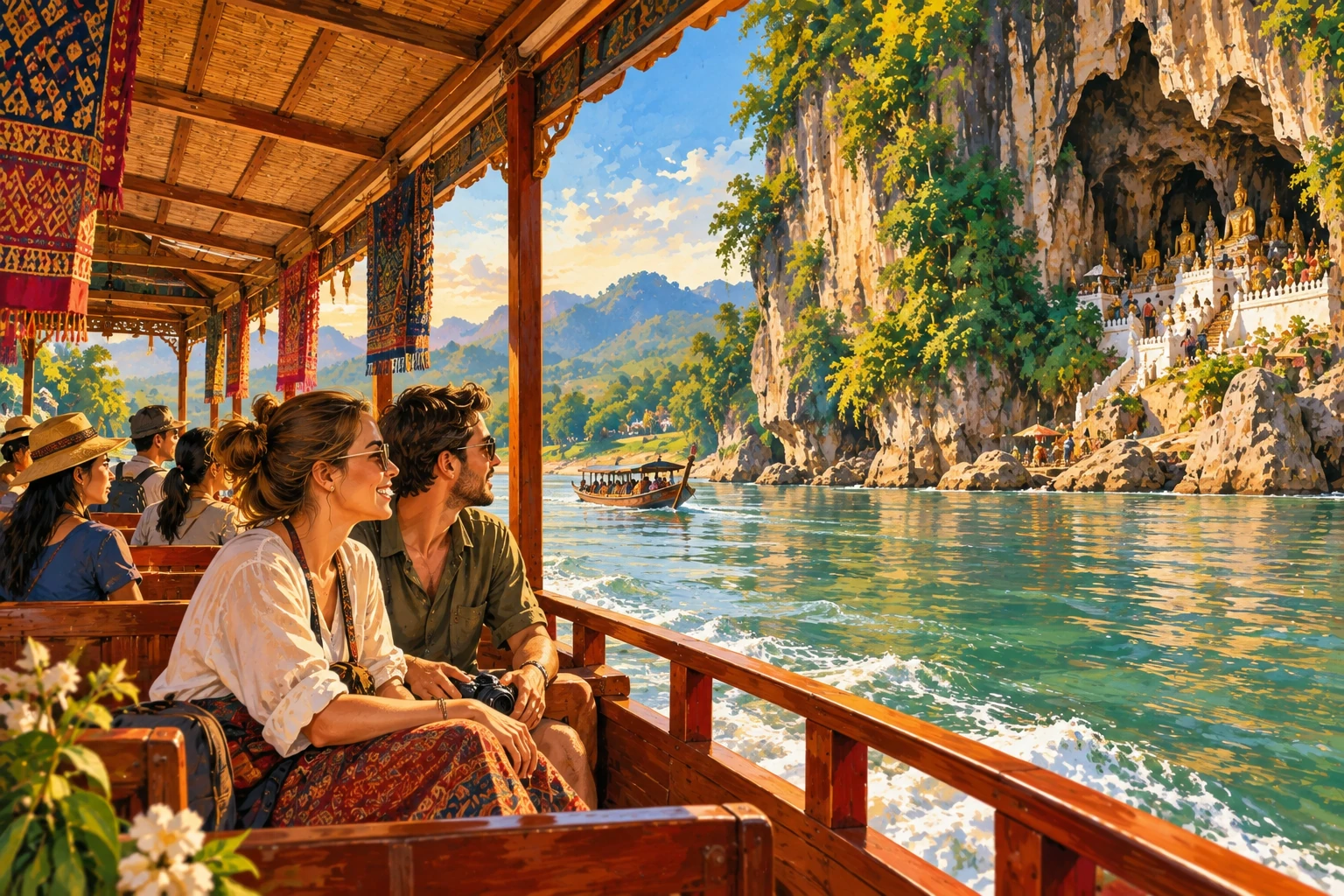Illustrated Mekong Pak Ou Caves Cruise