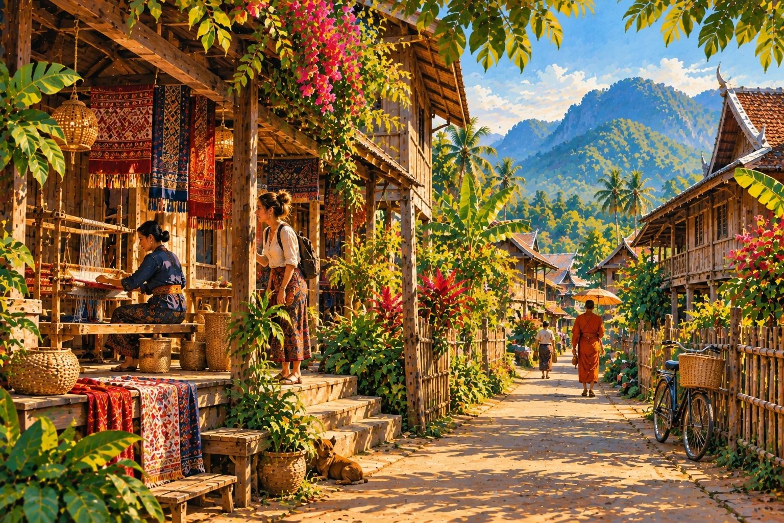 Illustrated Ban Phanom Weaving Village