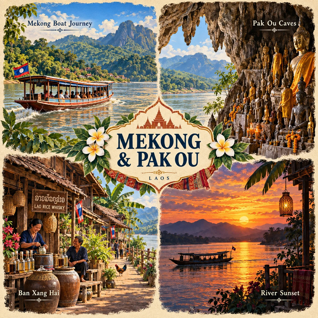 Illustrated Mekong And Pak Ou Route